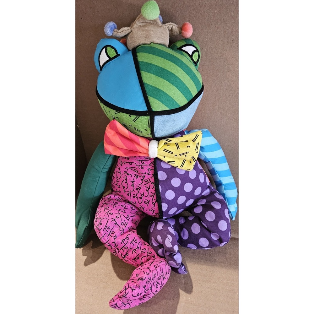 Britto PopPlush Frog Plush Toy Colorful Patchwork Romero Britto Stuffed Animal